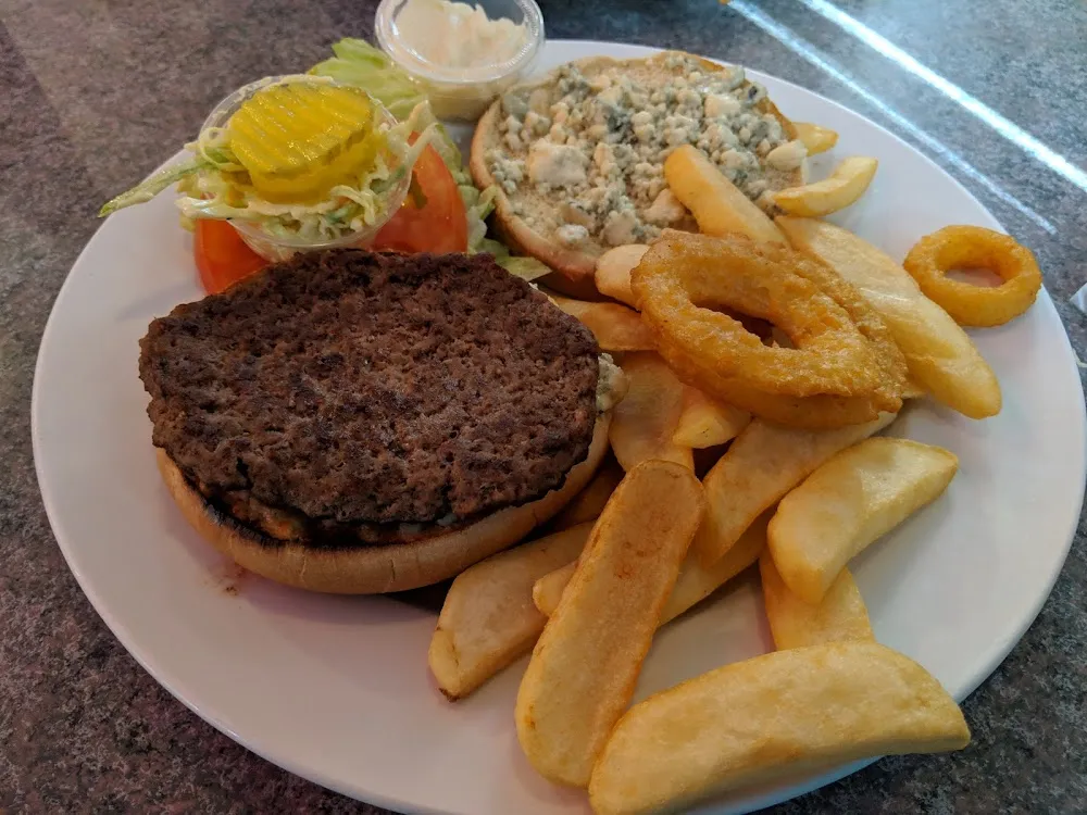 Blue Cheese Burger and Fries